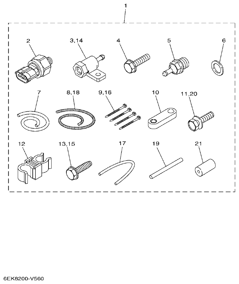 Yamaha F130AET, FL130AET OPTIONAL PARTS 8 parts diagram
